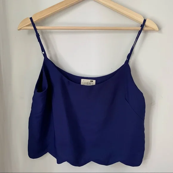 LA Hearts Crop Top Scalloped Hem Adjustable Straps Women’s Medium - Picture 8 of 8